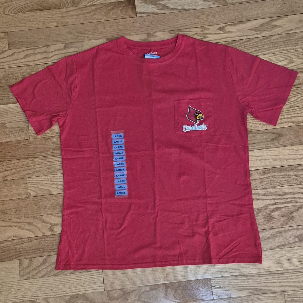 NEW Louisville Cardinals Women's Large Slightly Oversized Red SS Pocket T-Shirt